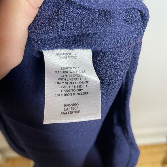 RACHEL PARCELL Navy Peacoat Navy Blue Collared Front Button Short Sleeves Large - Picture 4 of 6